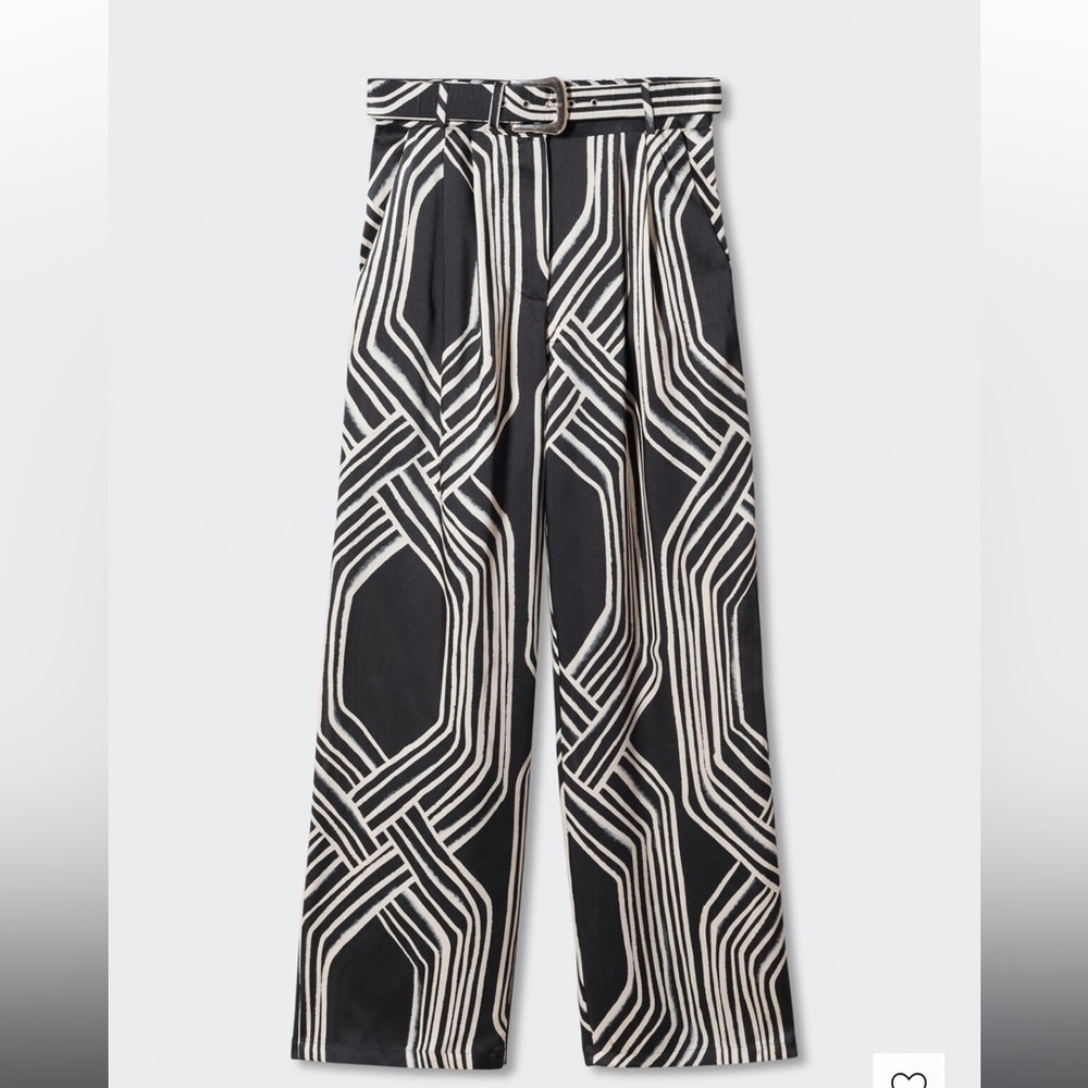 MANGO PRINTED PALAZZO TROUSERS, size 16
